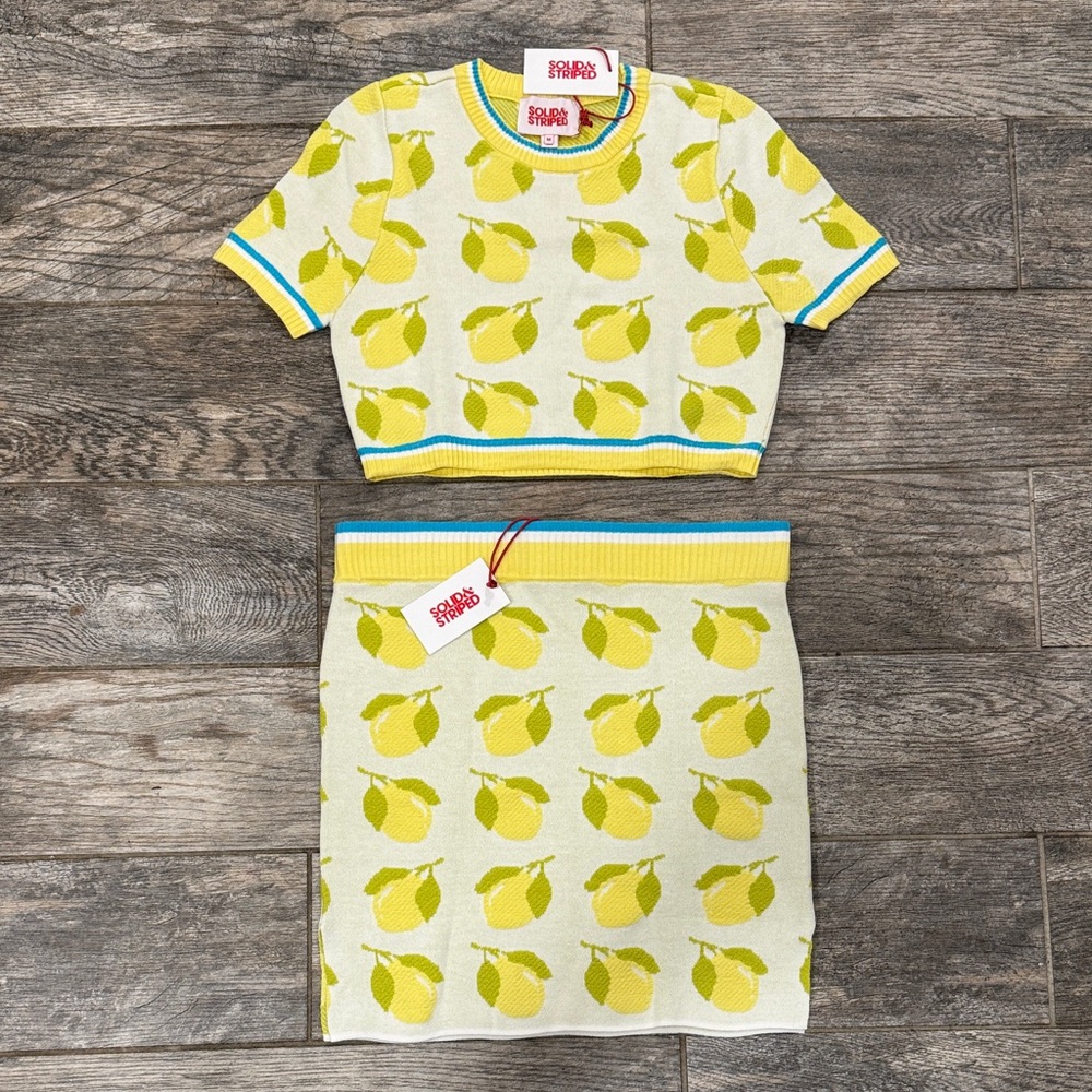SOLID & STRIPED Lemon Pattern Knit Set